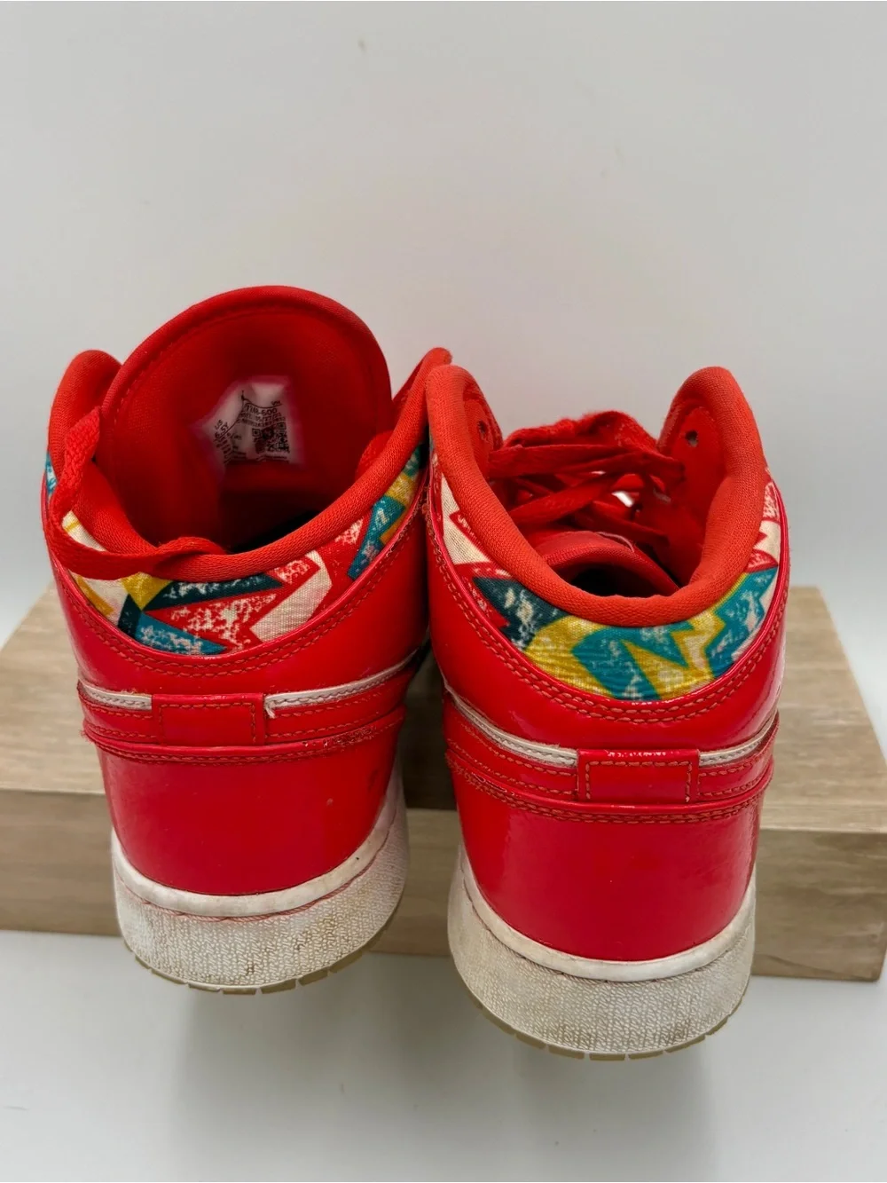 Jordan Kids' Red and White High-Top Sneakers with Color-Accent Detail